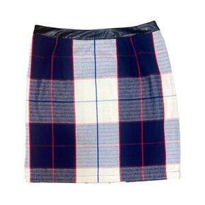 Merona Retro Plaid Skirt with Faux Leather Waistband​​